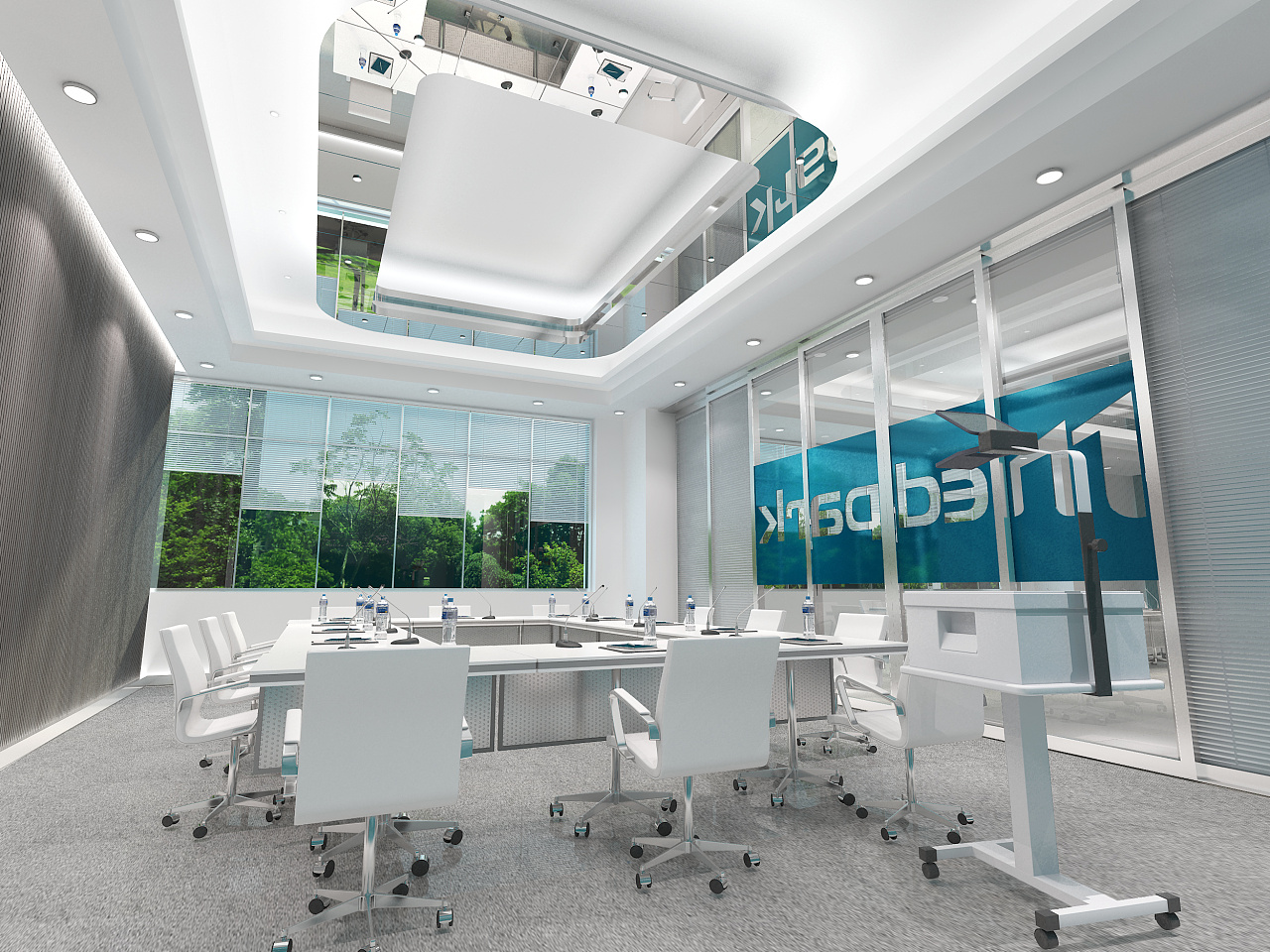 现代简约风医疗机械展厅装饰设计商业图,简约风医疗机械展厅装饰设计商业图