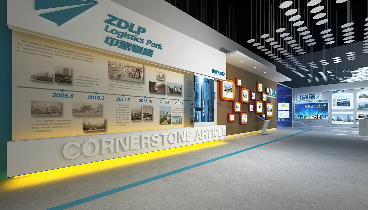 现代简约风展厅装饰设计案例图,简约风展厅装饰设计效果图