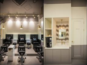 美甲店室内置物架装修效果图片