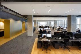 办公室室内原木地板装修效果图片