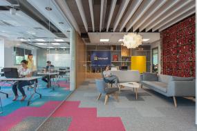 电子科技公司前台装饰设计图