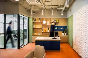 高档电子科技公司前台装修图片大全