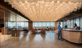 高档电子科技公司前台装修图片