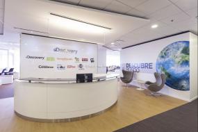 电子科技公司前台装修设计效果图片