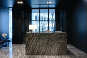 2018电子科技公司前台装修效果图