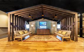 高端办公室强化木地板装修图片