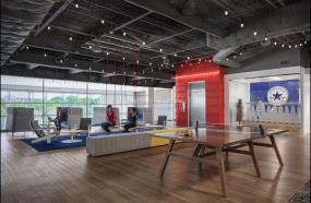 办公室强化木地板设计装修效果图