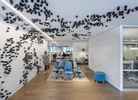 办公室强化复合木地板装饰装修效果图