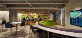 办公室复合实木地板装修实物图片