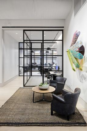 办公室复合实木地板装饰设计效果图