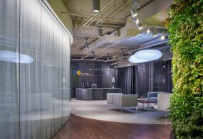 办公室复合实木地板装修装潢效果图