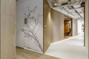 办公室仿木地板瓷砖装修效果图