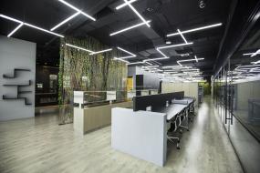 办公室实木地板材质装潢设计效果图片