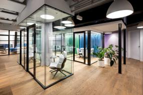 办公室绿色植物装修实景图图片