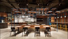 汉堡店装修装潢效果图