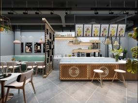 奶茶店装潢效果图