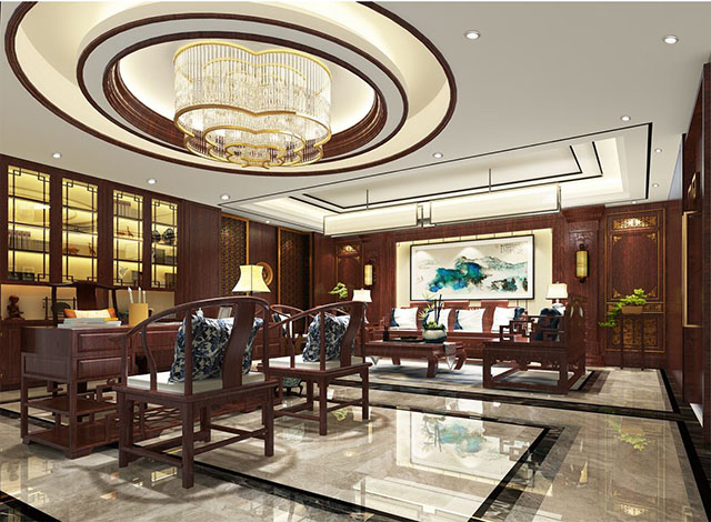 中式办公室装修效果图